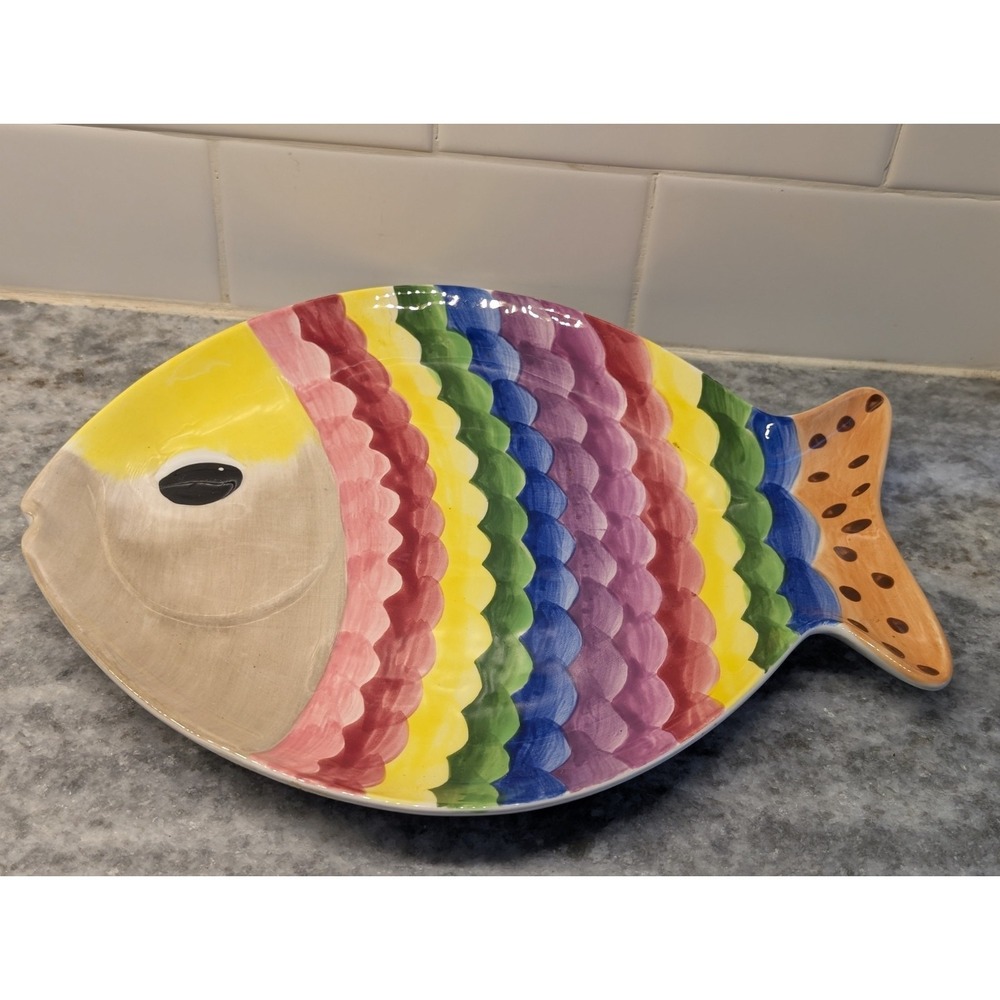 10in Fish Colorscale Dinner Plate by Studio Nova